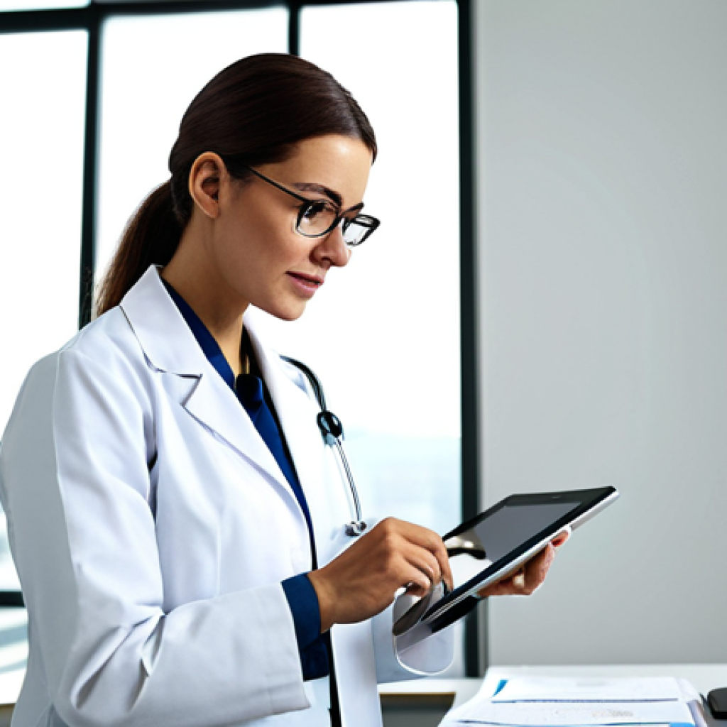 **

"A confident female doctor in a clean, modern hospital office. She is wearing a white lab coat and modest professional attire, fully clothed. She is reviewing medical records on a tablet. The scene is bright and well-lit, showcasing a sense of trust and expertise. Safe for work, appropriate content, professional, perfect anatomy, natural proportions, high quality."

**