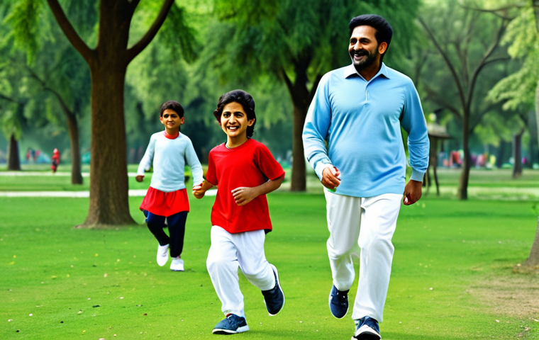 보건학과 전염병 예방 - **Hygiene Practices:** "A heartwarming image of a family in a rural Pakistani village practicing hyg...