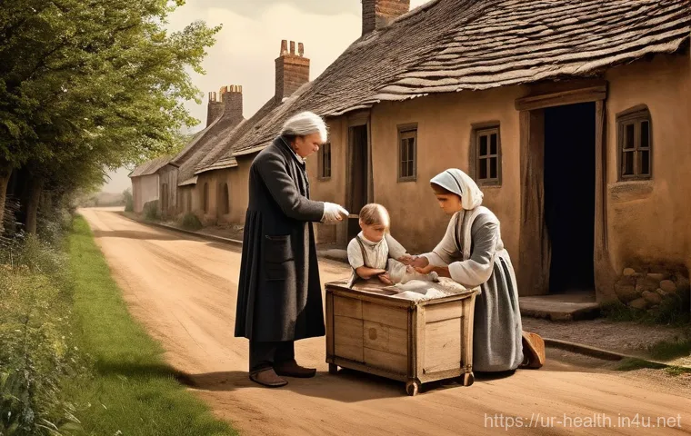 보건학과 백신 연구 - **The Dawn of Vaccination and Hope**
    "An evocative, historical illustration depicting a compassi...