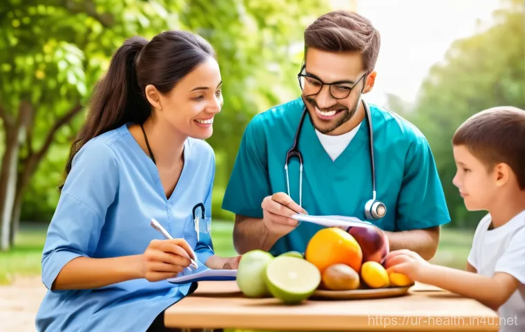 보건학과 암 연구 - **Prompt for Immunotherapy and Renewed Hope:**
    "A heartwarming and modern scene inside a bright,...